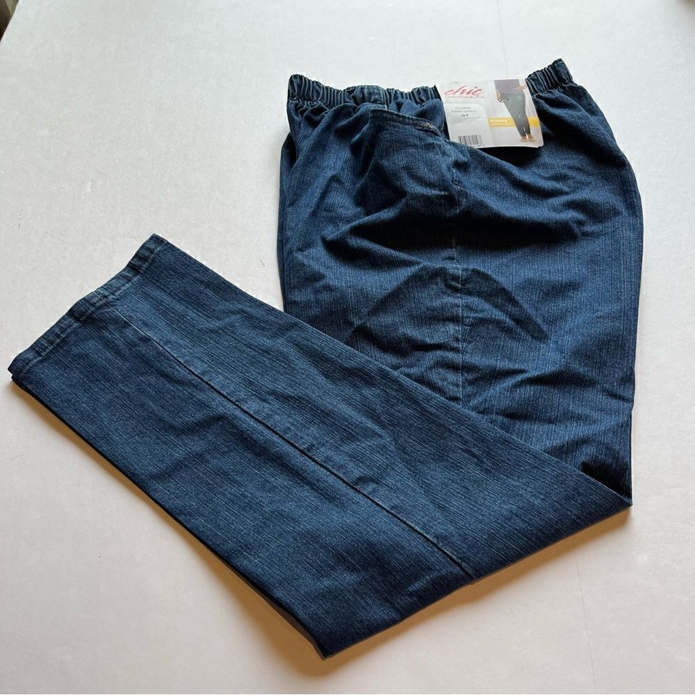 Chic Misses Legging Size 14P Blue Stretch Fabric Elastic Waist